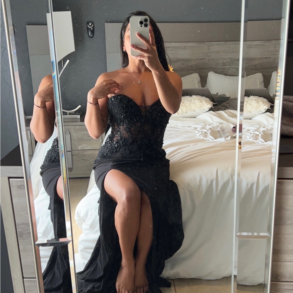 Long black fancy dress